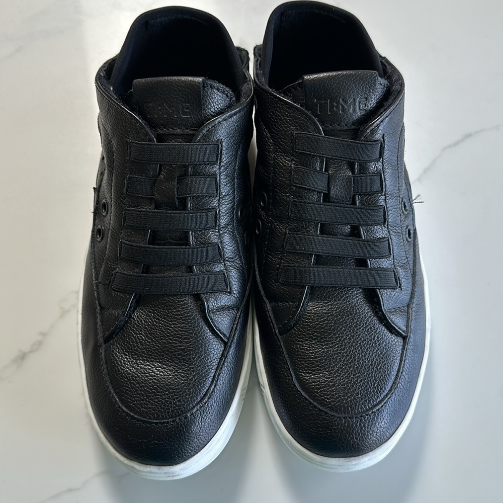 TI:ME Black Wool Lined Low Top Hybrid Slipper Sneaker SZ 8.5 - Picture 2 of 6